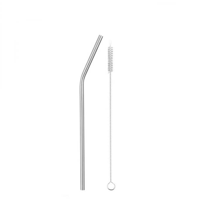 Set de 4 pailles en inox réutilisables + goupillon de nettoyage