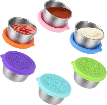 6 Récipients 50ML Sauce en Acier Inoxydable