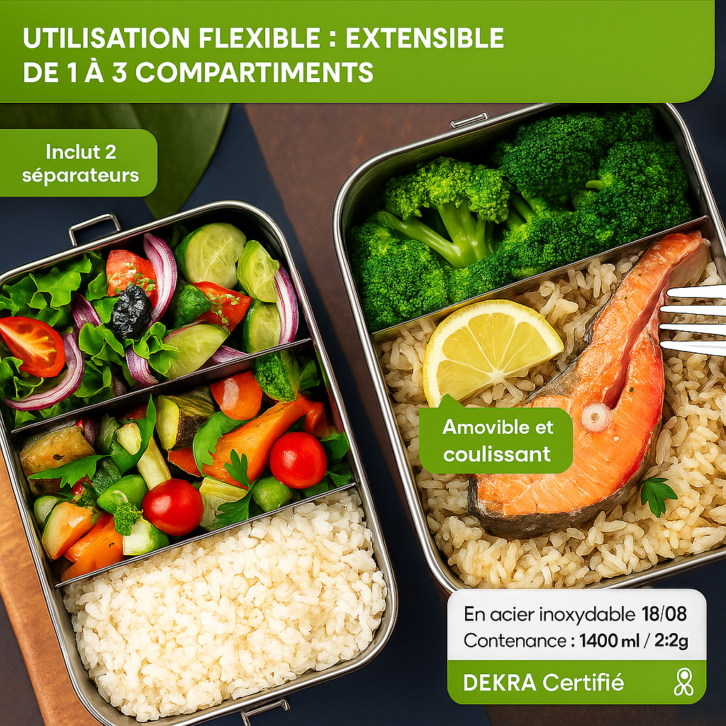Votre Boîte inox 304 – 100% ECO, hermétique, sans BPA.