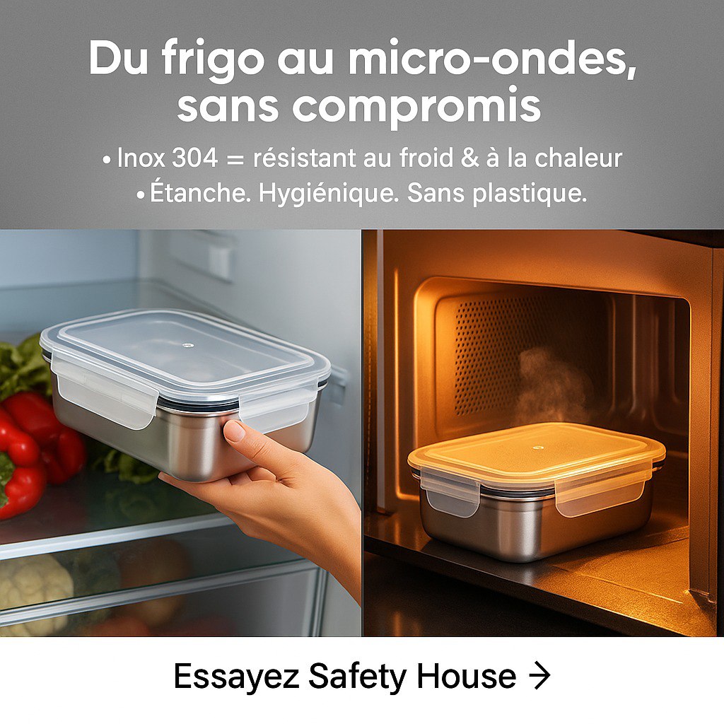 Votre Boîte inox 304 – Micro-ondable, hermétique, sans BPA.